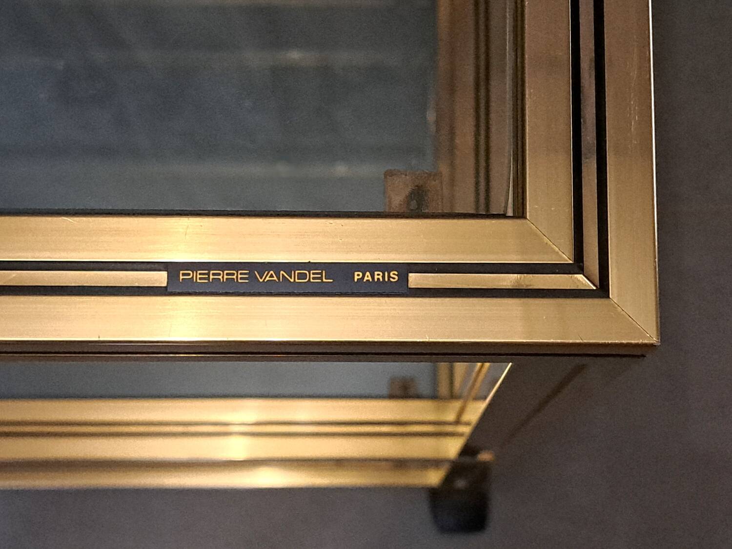 Pierre Vandel serving trolley in gold aluminum