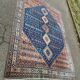Handmade Yalameh Persian rug 200x300 indigo blue terracotta