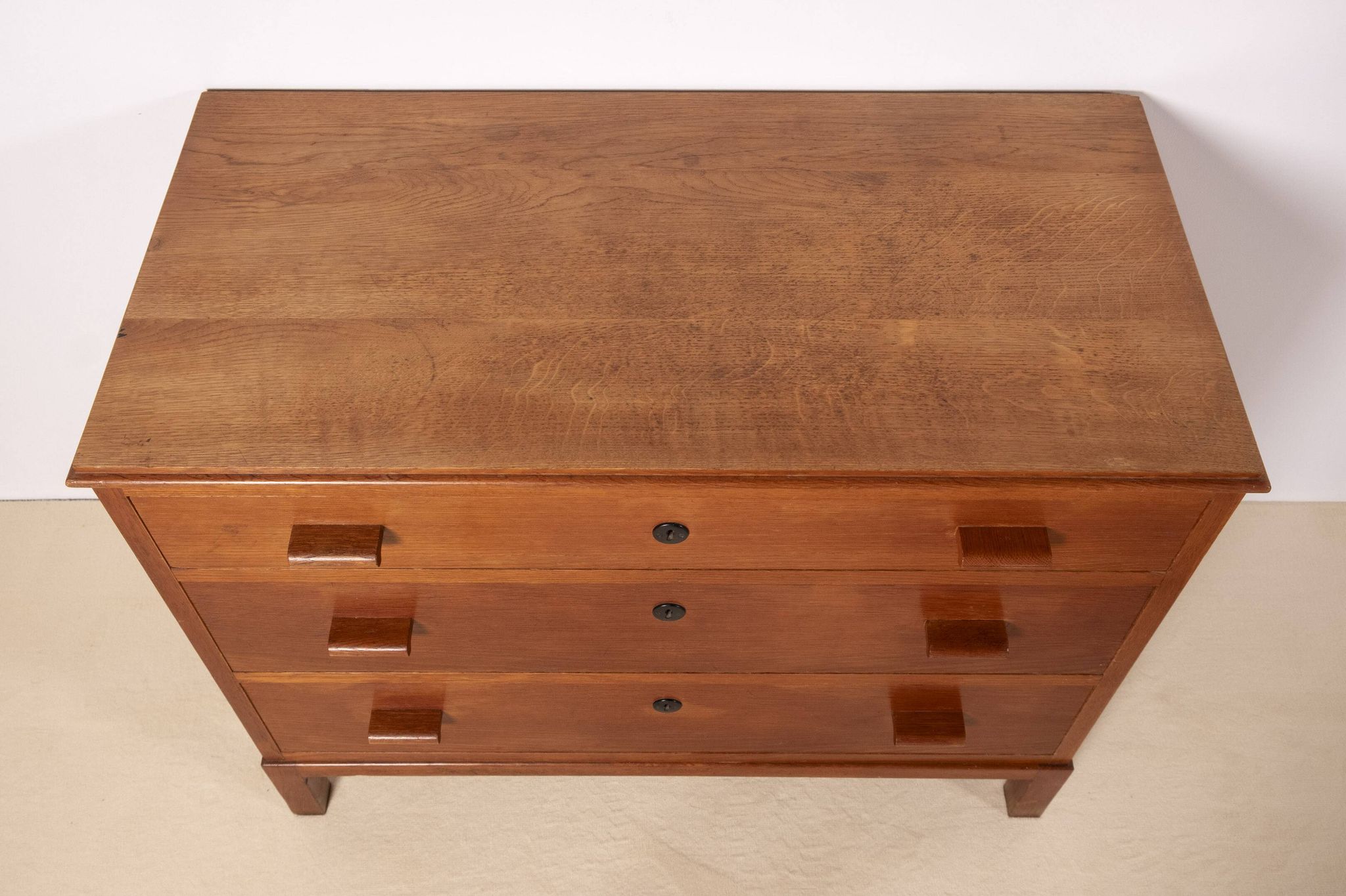 Commode Funkis des années 1930 en chêne, Suède