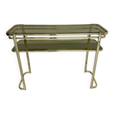 Antique gilt brass console table by Italian designer Milo Baughman for More
