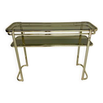 Ancienne console en laiton doré design italien Milo Baughman pour More