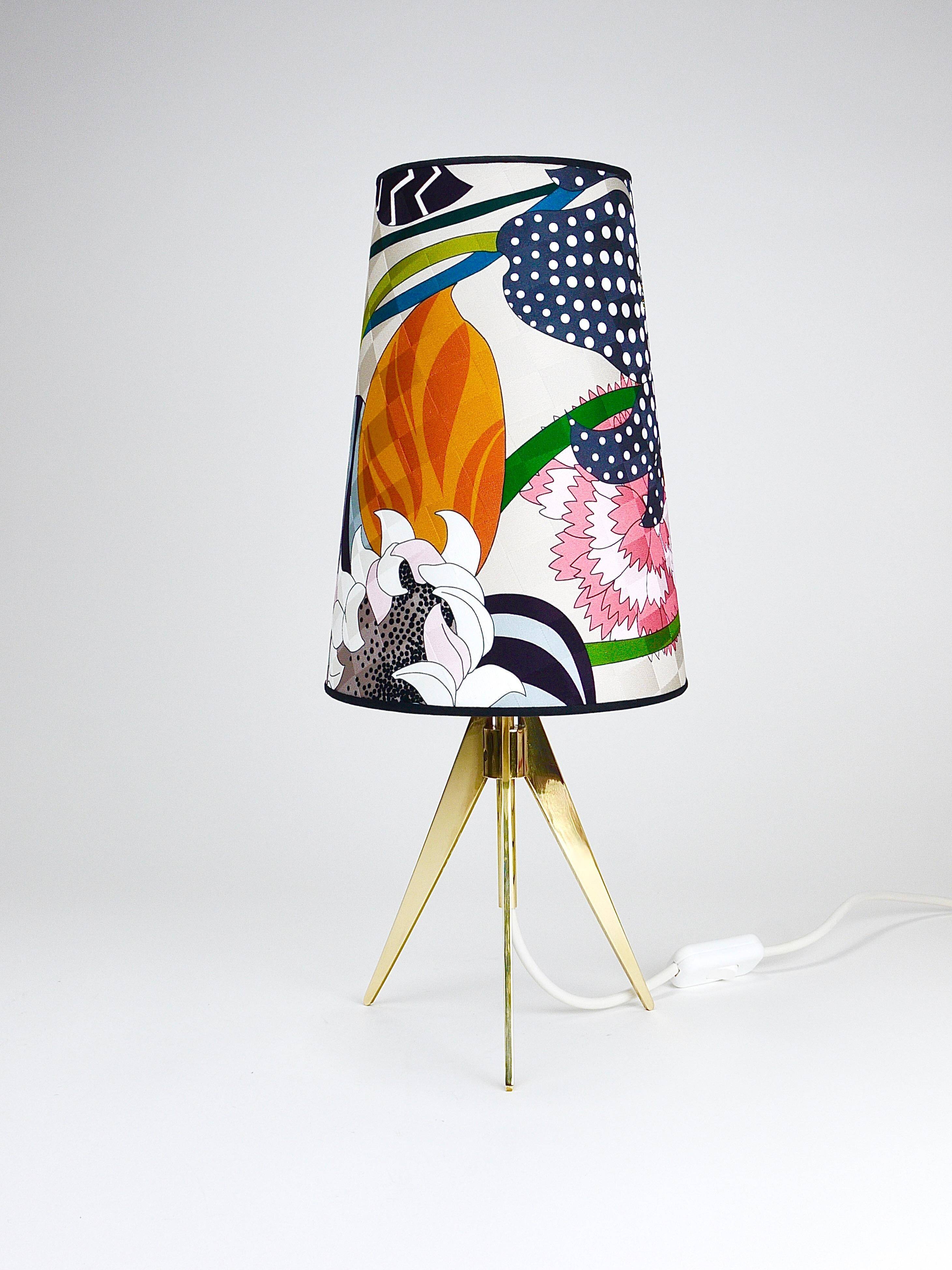 Adjustable tripod table lamp in brass Missoni x Kalmar Vienna, Austria, 1950s