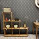 Vintage 80s pine staircase bookshelf in Maison Regain style