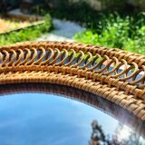 Miroir ovale en rotin