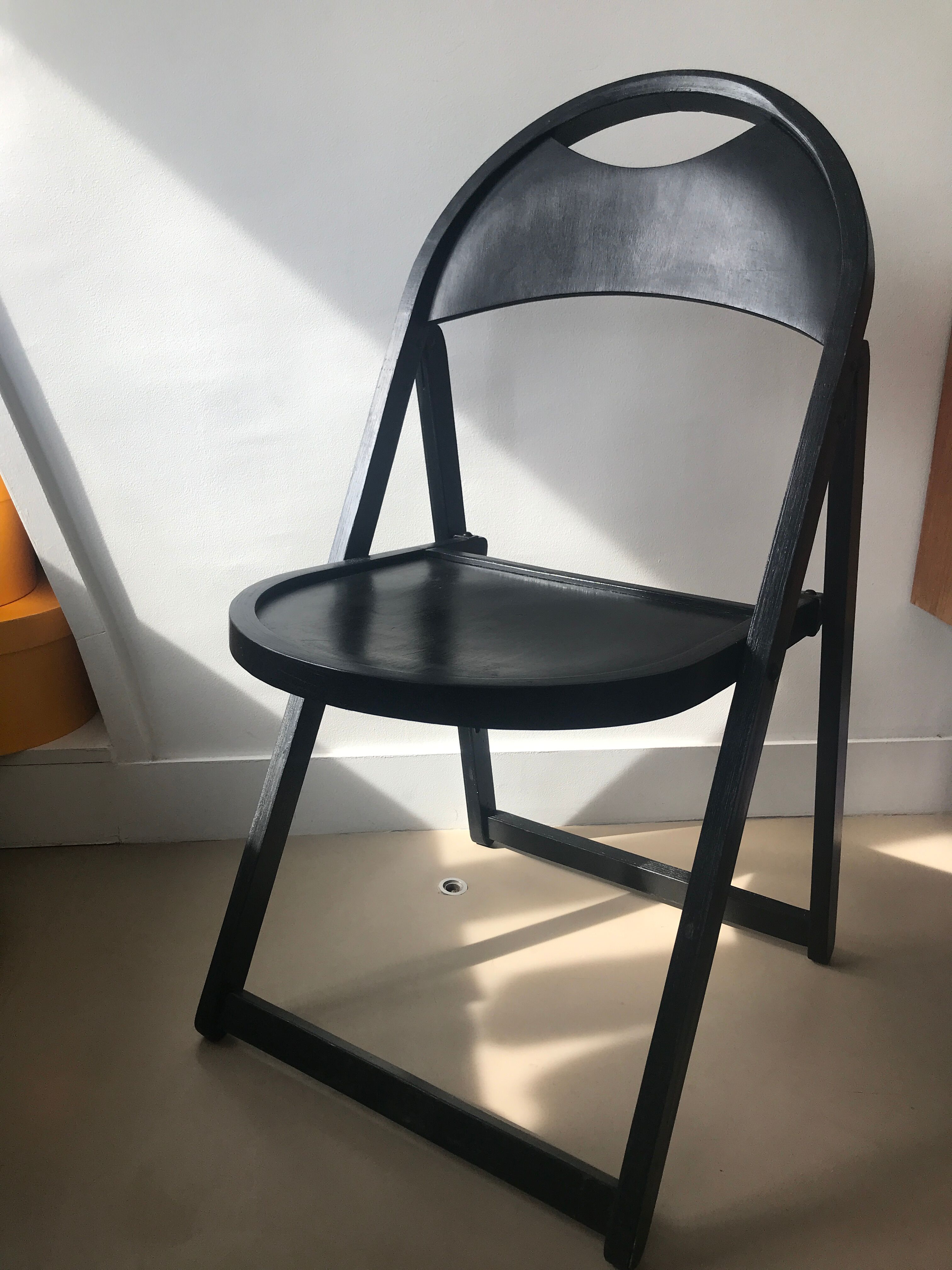Black folding chair
