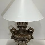18TH century Stone gate finial and lampshade