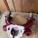 Art Deco burgundy red ceramic wall lamp