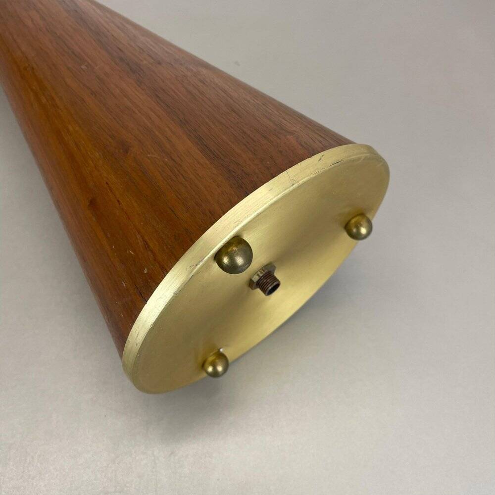 Minimalist diabolo plant stand in metal & walnut, Italy, 1950s