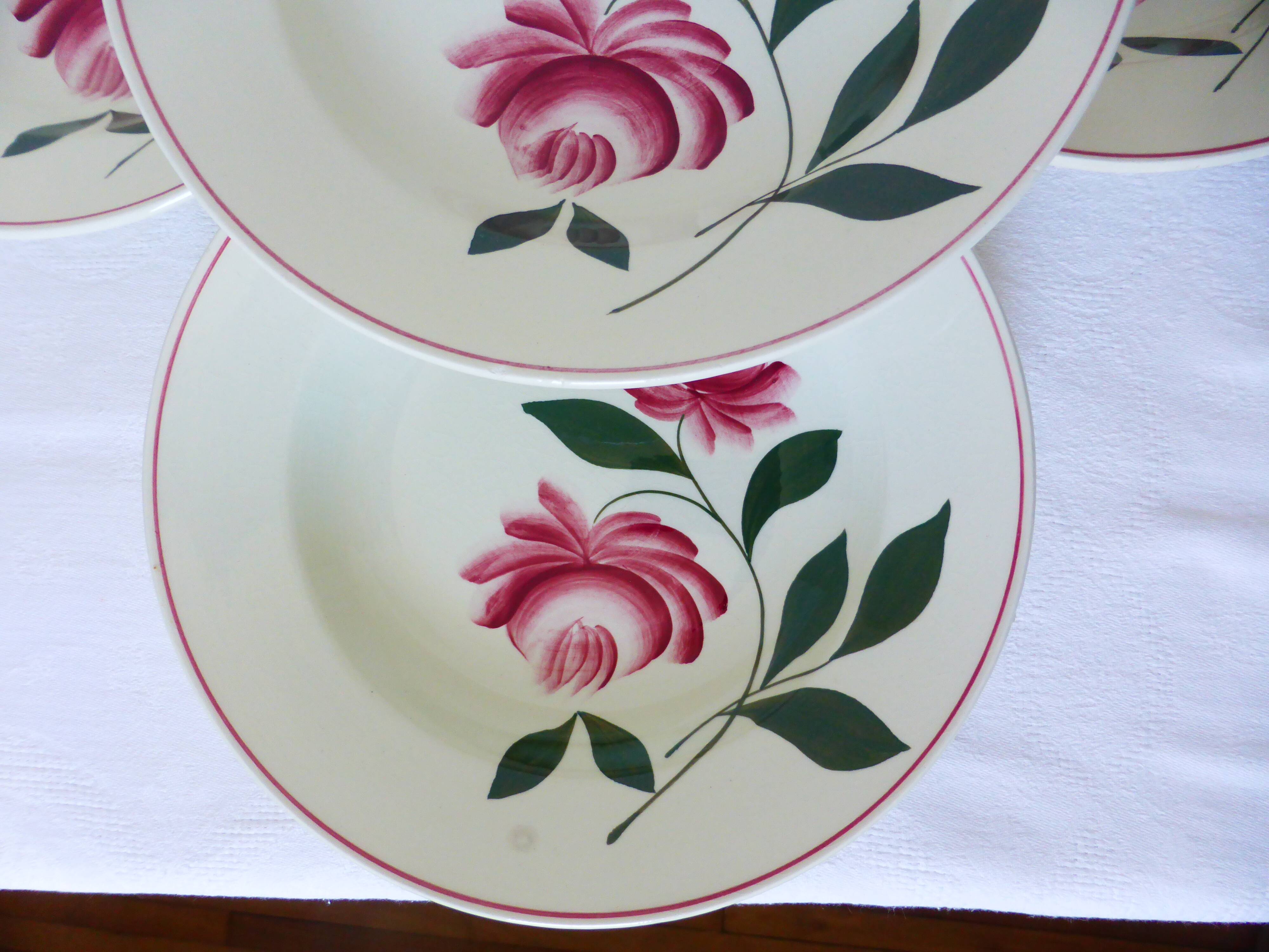 Set of 4 soup plates from Printemps Paris, Essonnes model 210619