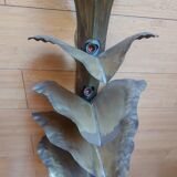 Wall lamp design in gilded metal, leaf décor