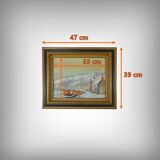 Painting “Under the Snow”, signed J.J Duboc – 1980