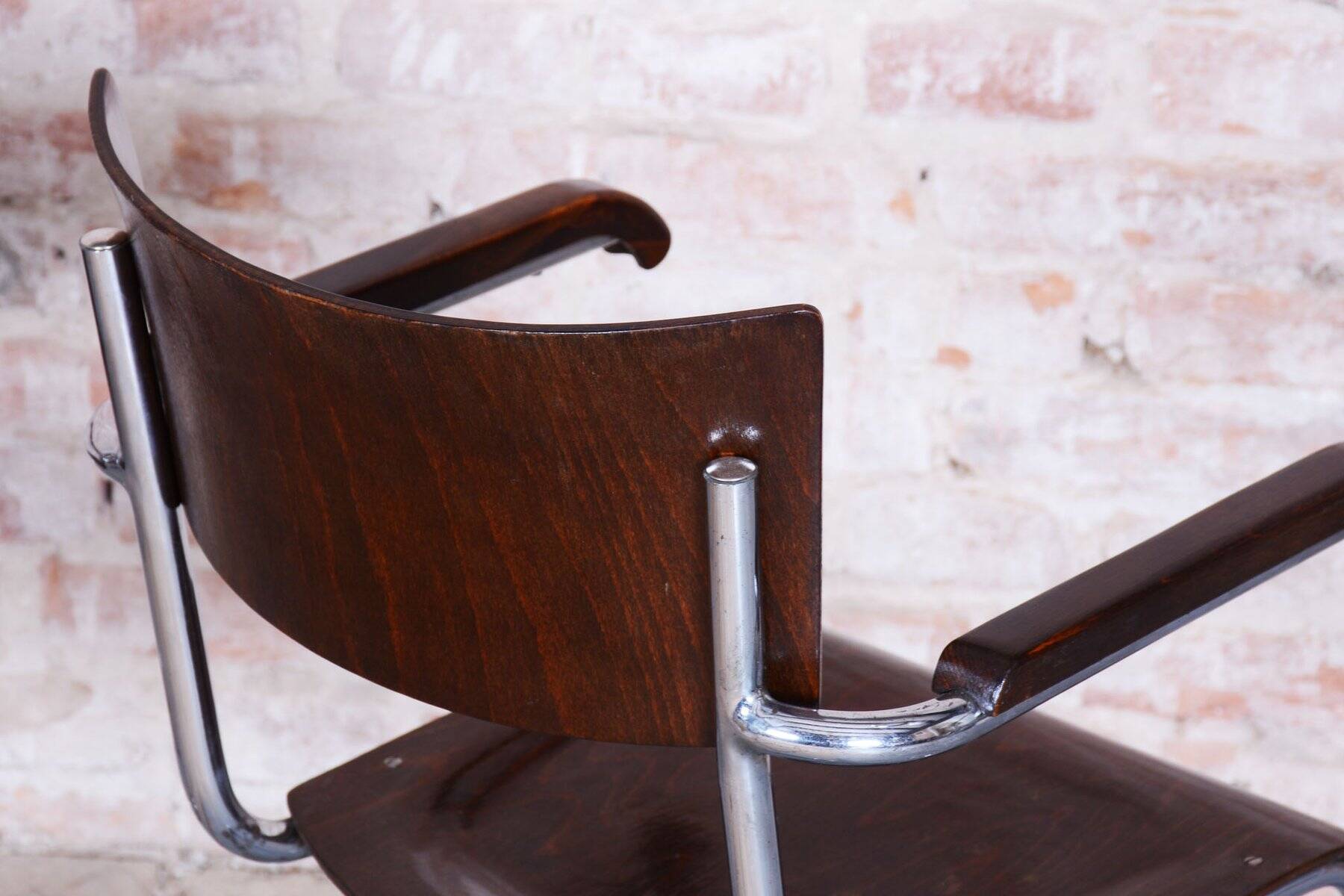 Bauhaus Chairs in Beech by R. Slezák, 1930s, Set of 2