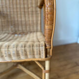 Fauteuil rotin adulte vintage