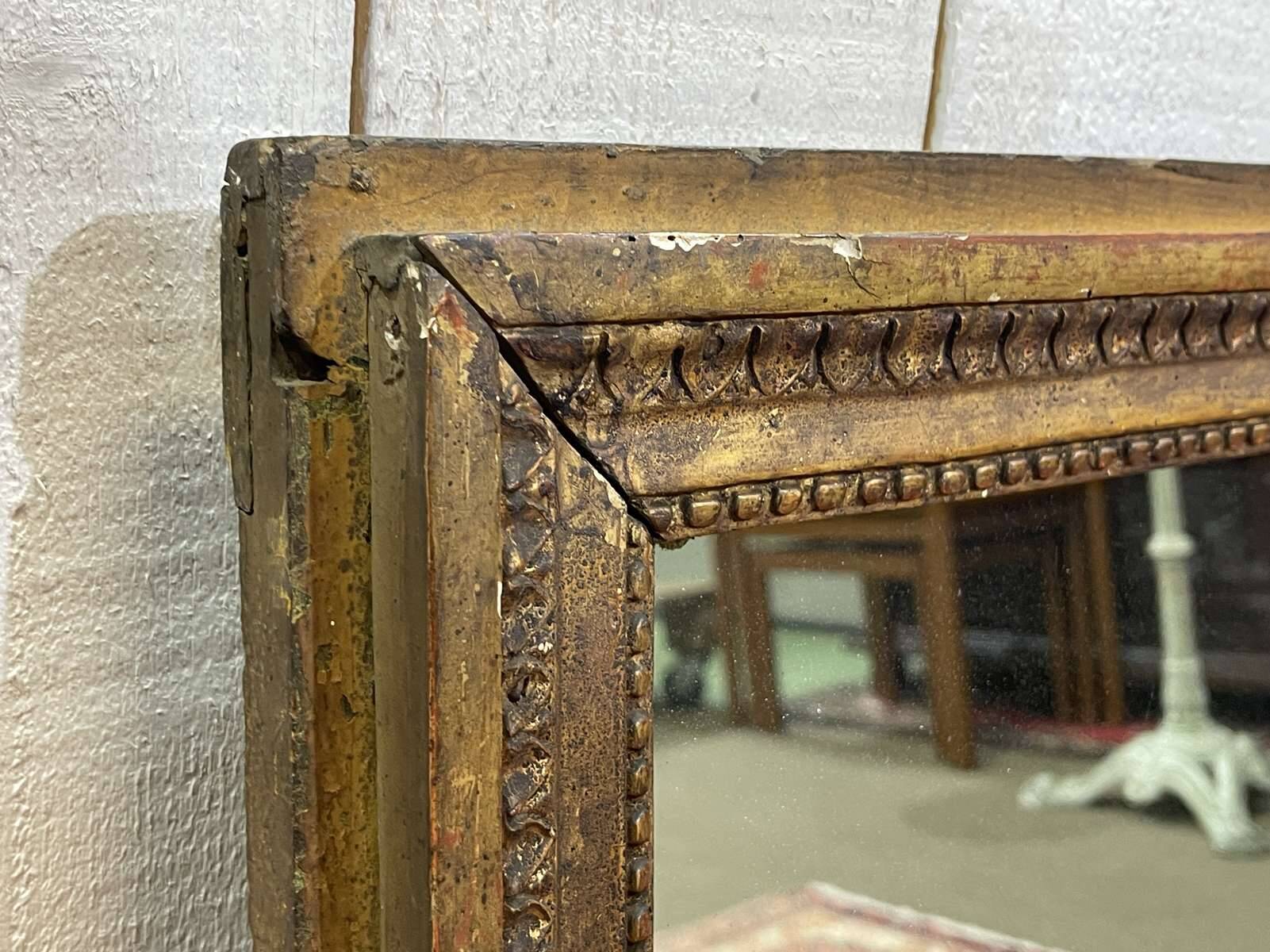 18th-century gilded wooden mirror