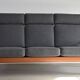 High-back mid century sofa Danish Juul Kristen, Reupholstered in Kvadrat