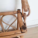 Rattan bottle basket, 50s