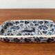 Vintage handmade blue ceramic ashtray with deer and flower ornament from Rodos Ceramics.