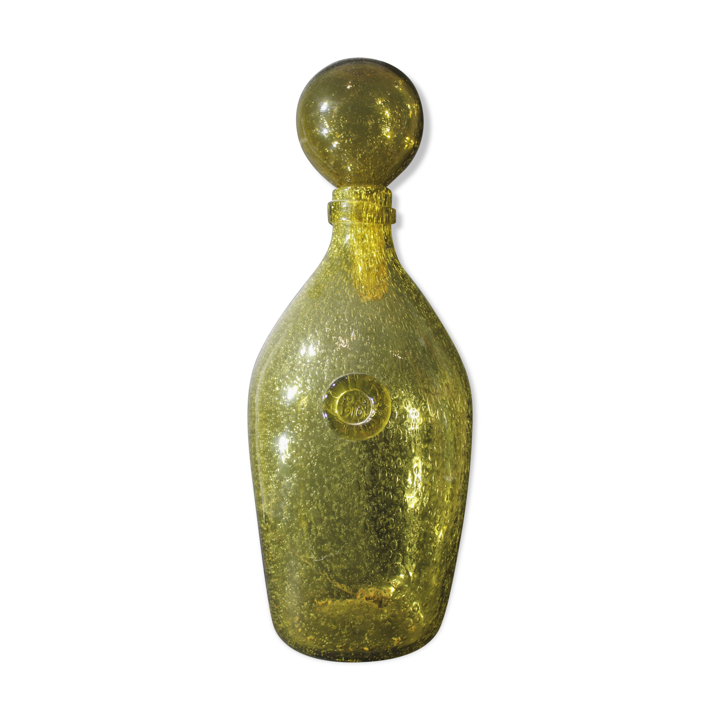 Carafe XL BIOT in yellow bubble glass