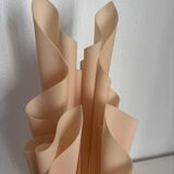 Vintage 1970 Athéna lamp by Georgia Jacob, draped in salmon - 50 cm