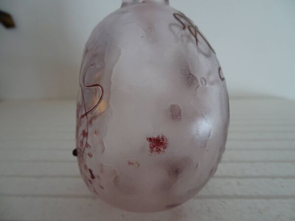 Vase gourde pâte de verre dégagé à l'acide signé bendor