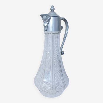 Glass and silver metal ewer Falstaff Silver Plated England