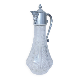 Aiguière verre et métal argenté Falstaff Silver Plated England