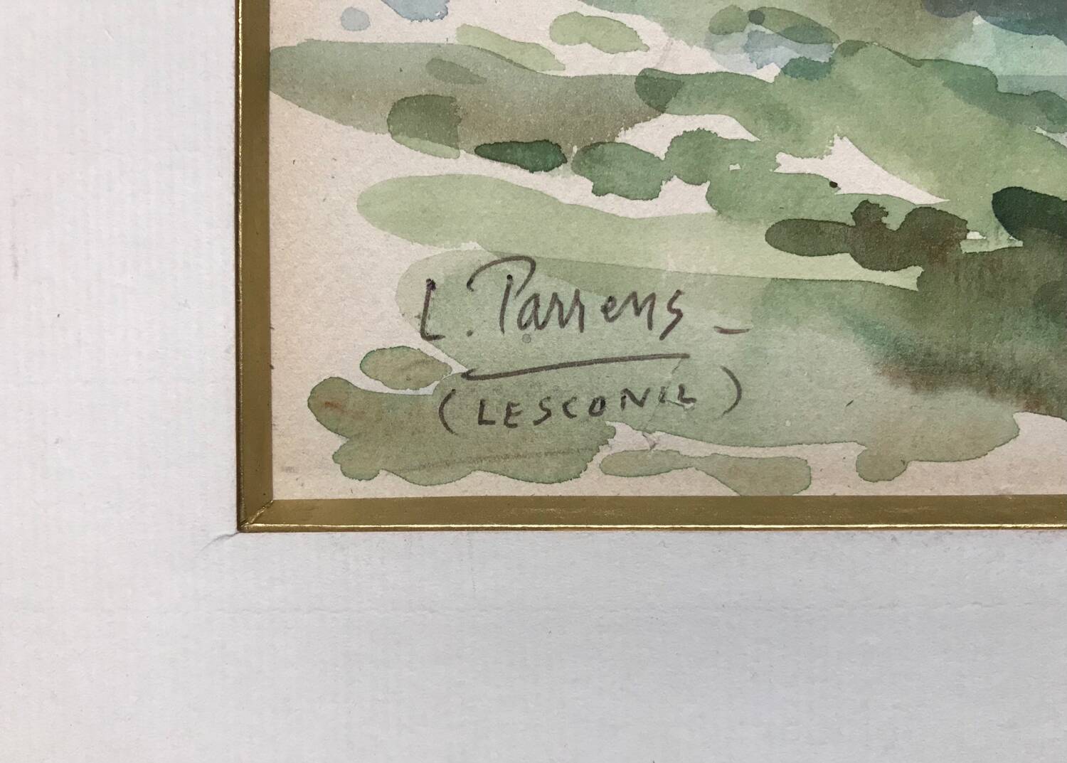 Watercolor Louis PARRENS 1904-1993.Lesconil