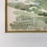 Watercolor Louis PARRENS 1904-1993.Lesconil