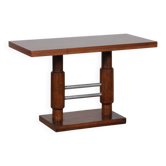 Table basse moderniste en bois et métal chromé, 1930