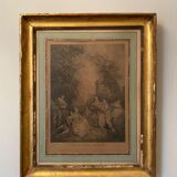 Nicolas Lancret, Conversation galante, engraving, nineteenth century