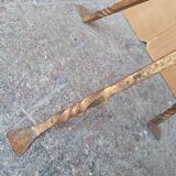 Brutalist gilded wrought iron floor lamp base 1970