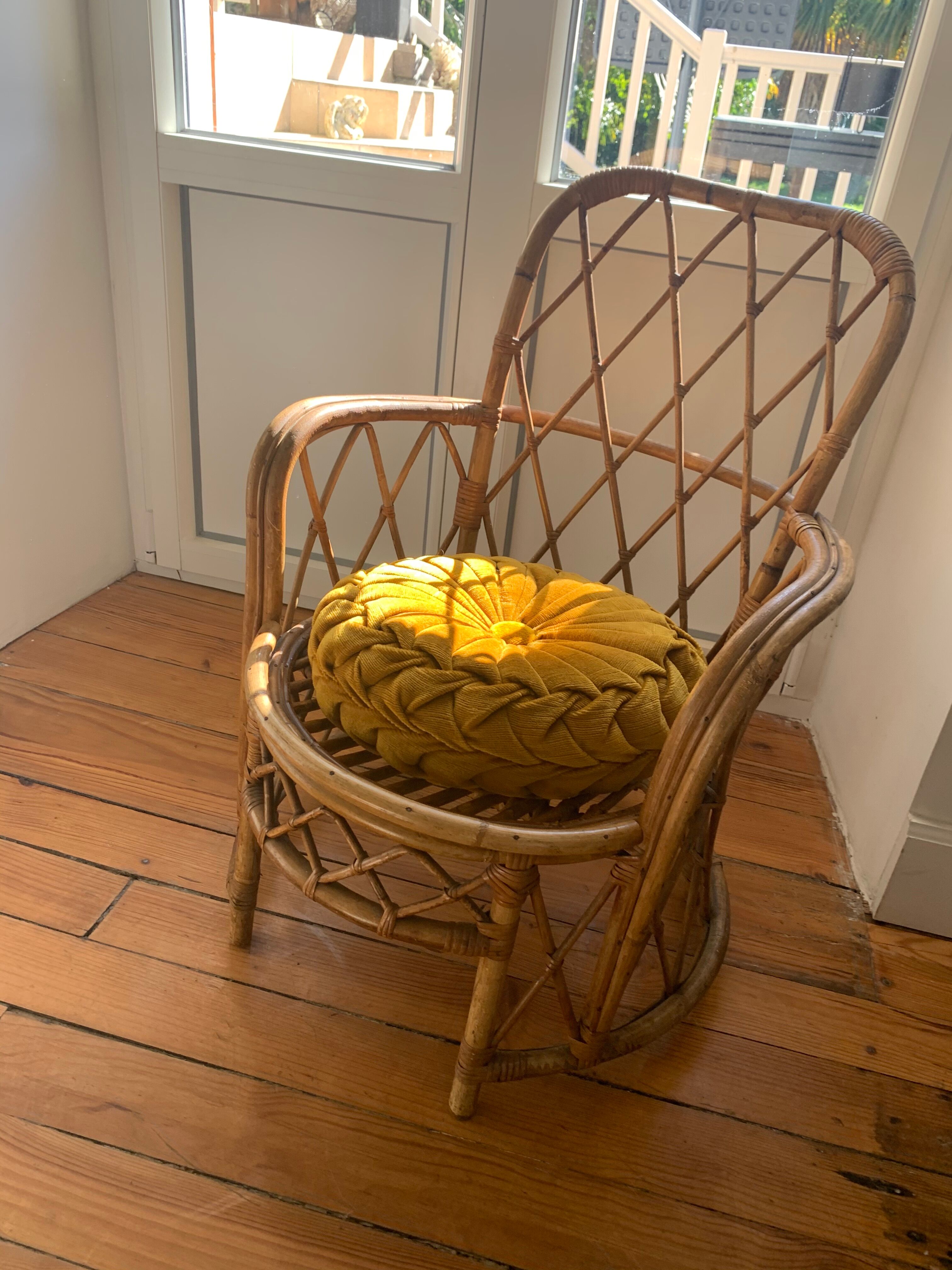 Armchair in vintage rattan