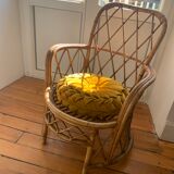 Armchair in vintage rattan