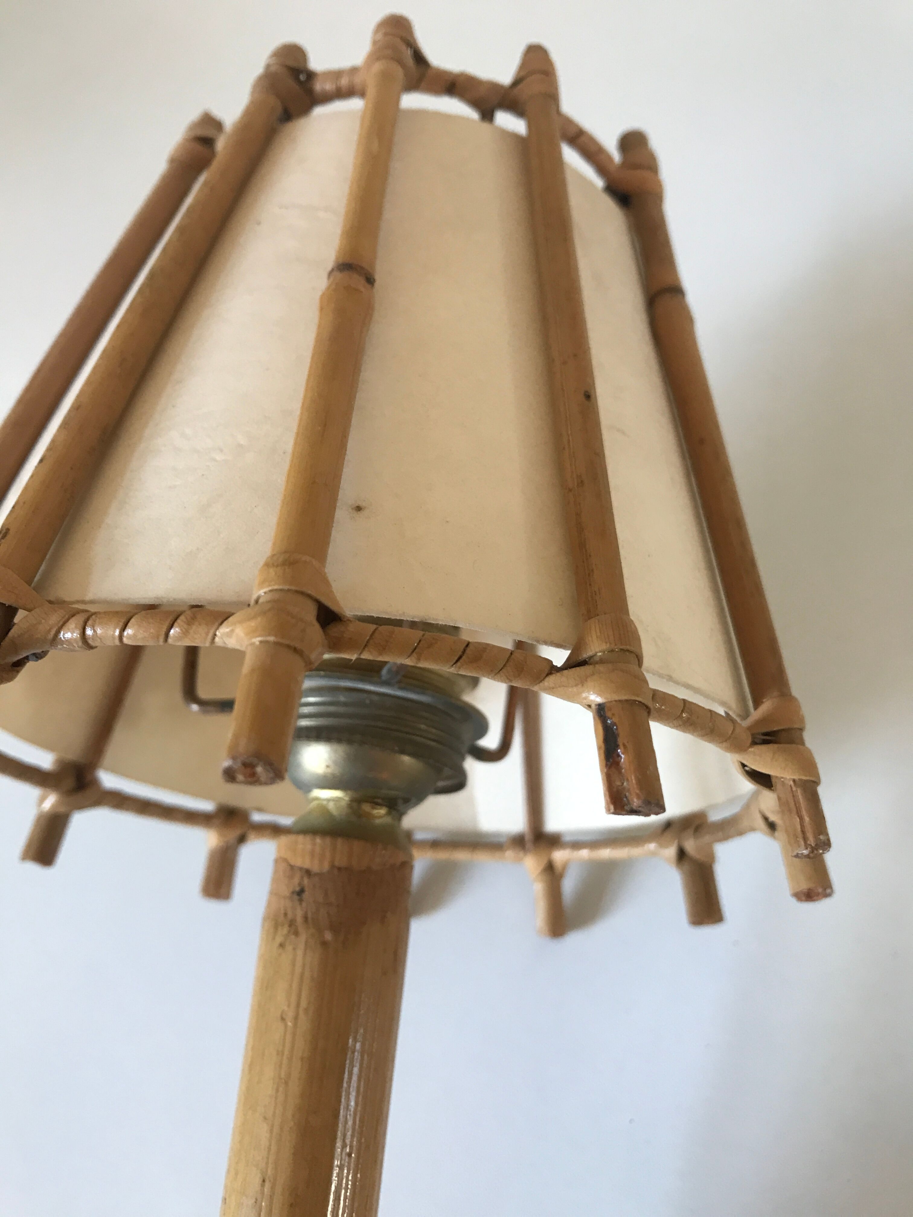 Vintage rattan wall lamp design 60 years