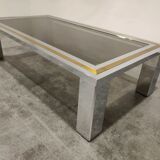 Vintage chrome and brass coffee table, 1970s