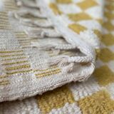 Beni Ouarain Berber rug • Lime green and yellow checkered pattern