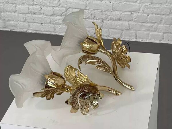 Paire d’applique dorée vintage