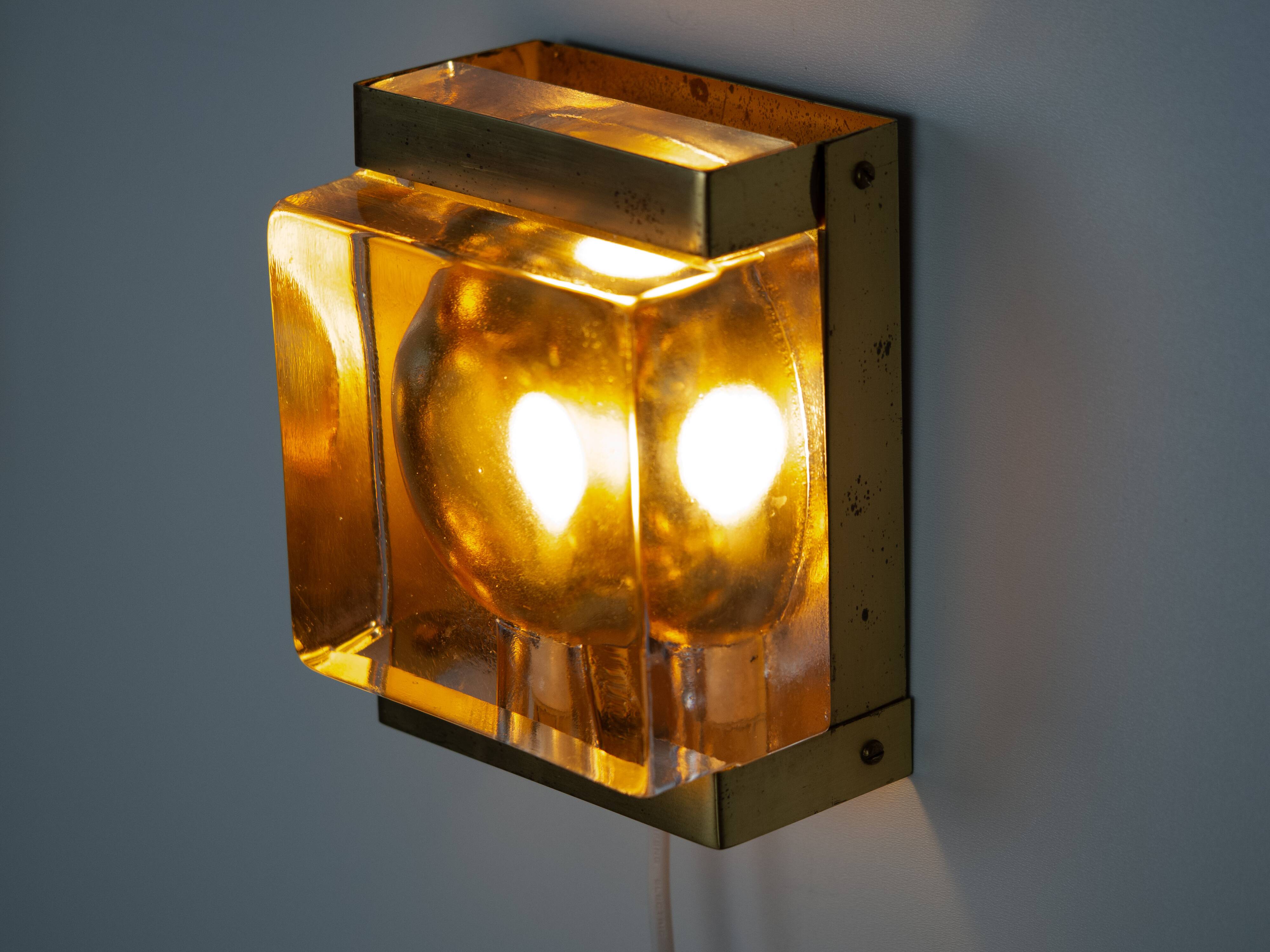 Pair of 2 vintage Danish wall sconces Vitrika Maritim from the 1960s.