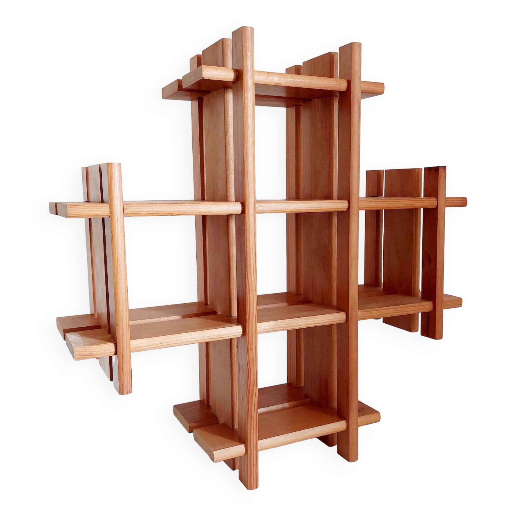 Vintage wooden cruciform shelf