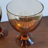 Lot de 3 verres à pied ambrée