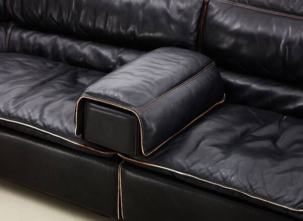 Canapé en cuir Carlo Bartoli Série Bogo pour Rossi di Albizzate Italie 1970