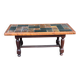 Rectangular coffee table made of solid wood and ceramic 1950