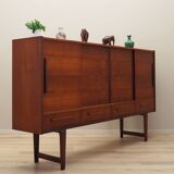 Buffet haut en teck, design danois, années 1960, fabricant : PMJ Viby J