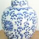 White Chinese porcelain lamp base, blue floral decoration