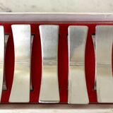 Ensemble de 6 porte-couteaux design en inox années 60-70