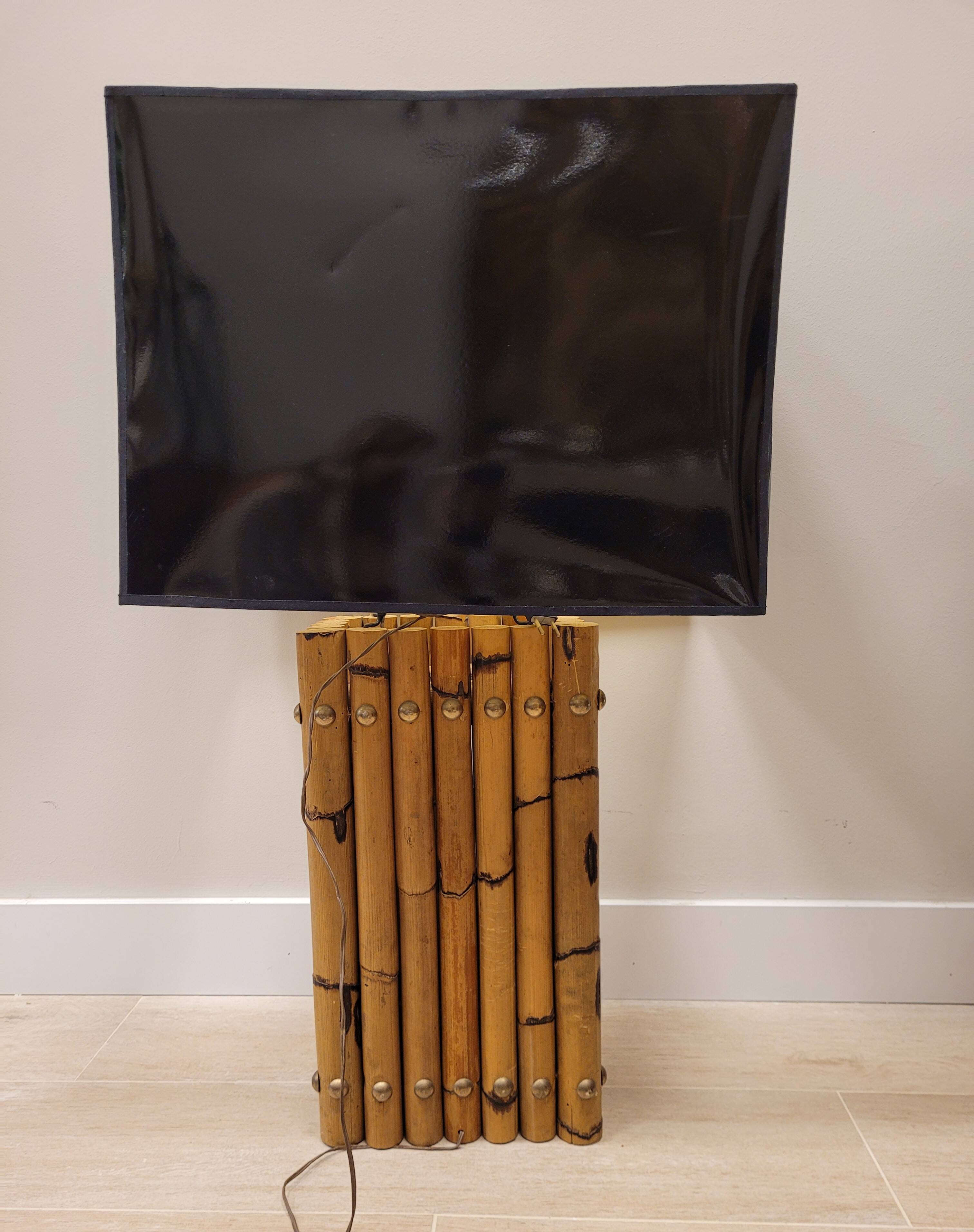 Natural bamboo lamp, 70's – Italia
