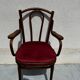 Fauteuil Thonet Wien bistrot en bois cintré, assise velours – circa 19