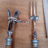 Vintage horn handle leg of lamb service