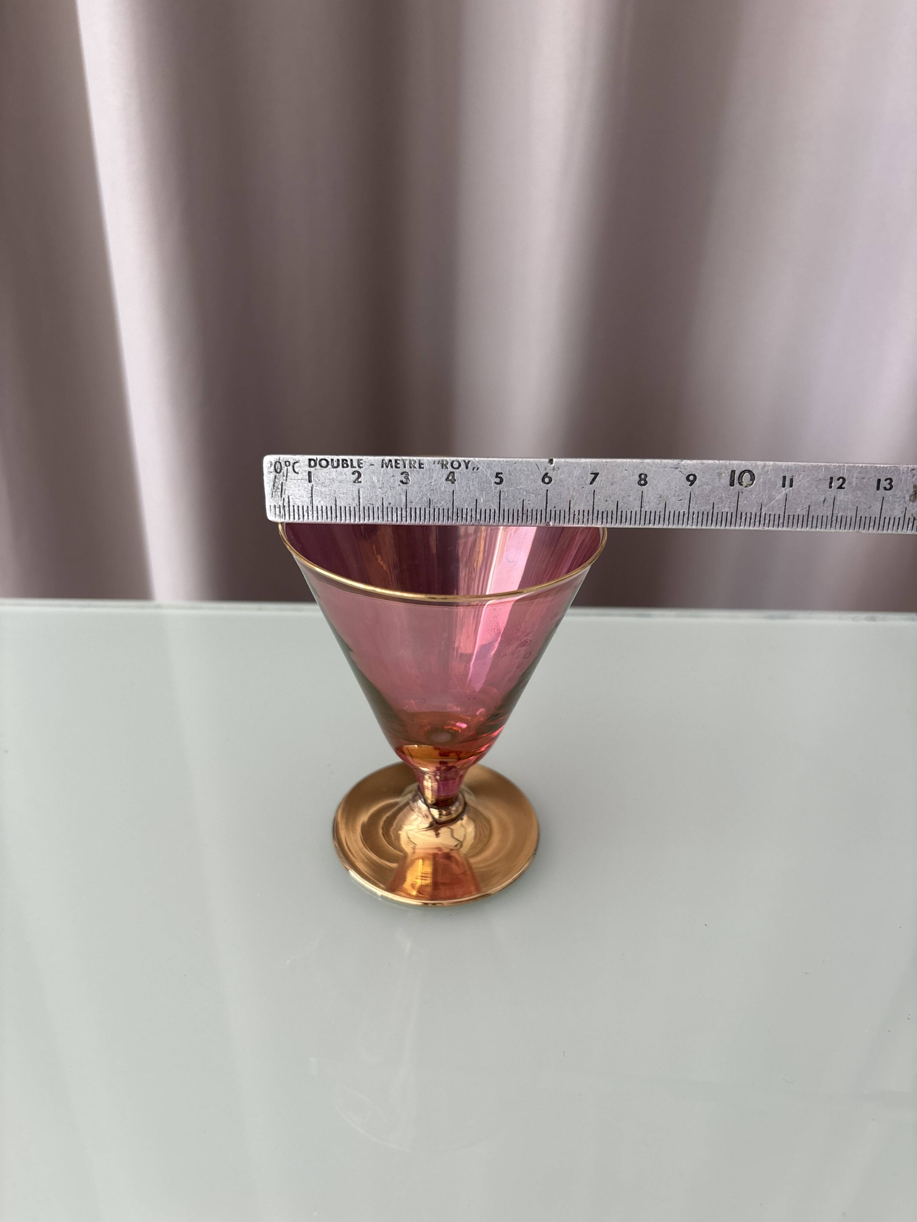 Set of 8 Vintage Italian Murano Style Cocktail Glasses – Gold Lustre – Mult