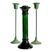 Bougeoirs vintage glass and metal